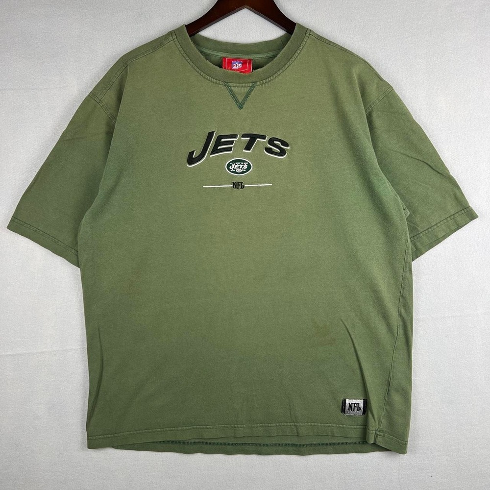 2000s New York Jets NFL Football Faded Green Tee Shirt L